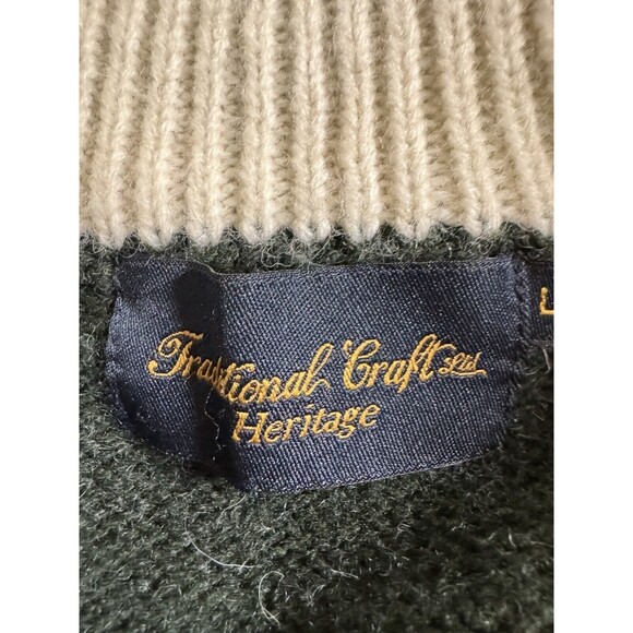 Traditional Craft Heritage Wool Blend Sweater Men 1/4 Zip Embroidered Ireland L - Picture 7 of 10